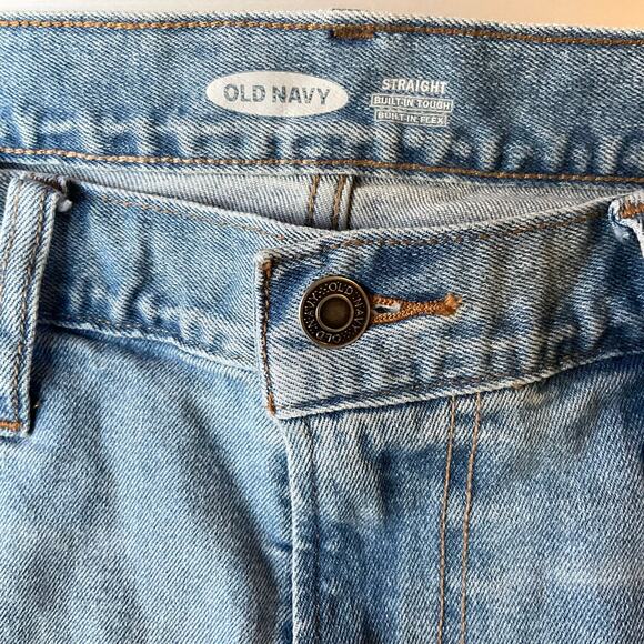 Old Navy Men Waxed Denim Straight Leg Jeans Size 36 x 30, Blue - Picture 8 of 12